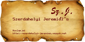 Szerdahelyi Jeremiás névjegykártya